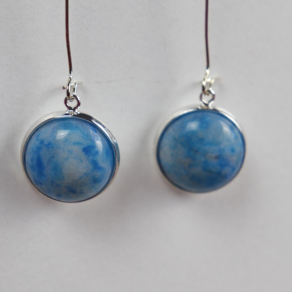 Blue Ocean Jasper Natural Stone Earrings - Picture 8 of 8